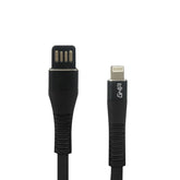 Cable Usb Ghia Tipo Lightning Plano Reversible Color Negro De 1 Metro